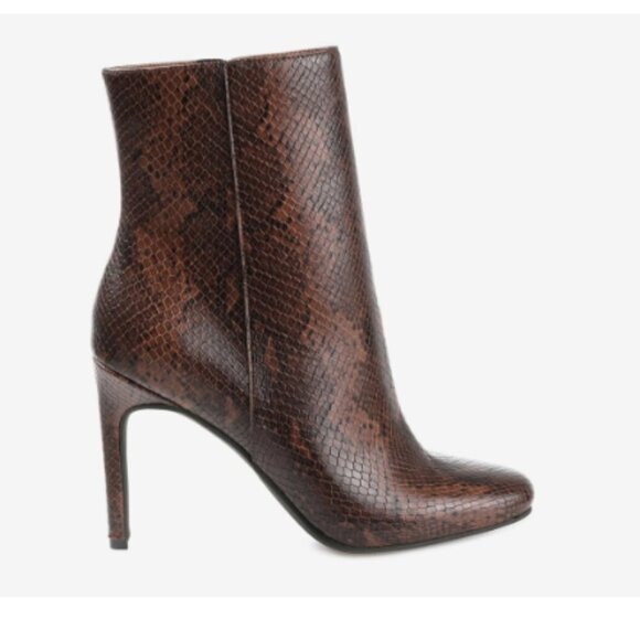 Journee Collection Silvy Bootie Brown Snake Print 10 - Picture 5 of 10